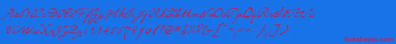 Шрифт SameSexMarriageScriptLdo – красные шрифты на синем фоне