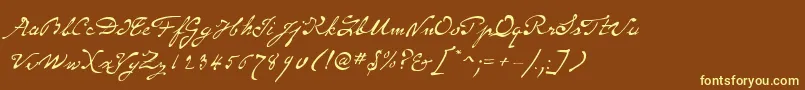 SameSexMarriageScriptLdo-fontti – keltaiset fontit ruskealla taustalla