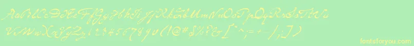Fonte SameSexMarriageScriptLdo – fontes amarelas em um fundo verde
