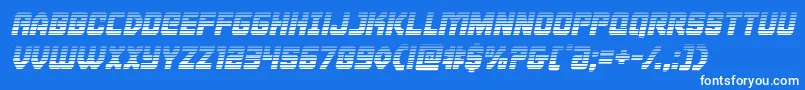 フォントCyborgroostergradital – 青い背景に白い文字