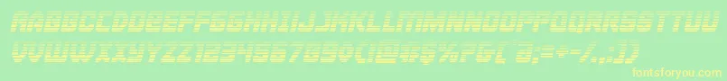 Cyborgroostergradital-Schriftart – Gelbe Schriften auf grünem Hintergrund