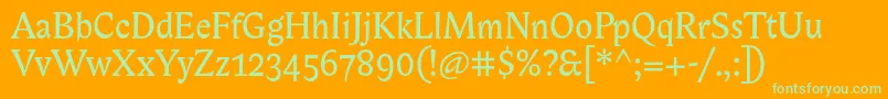 Biblonitc Font – Green Fonts on Orange Background