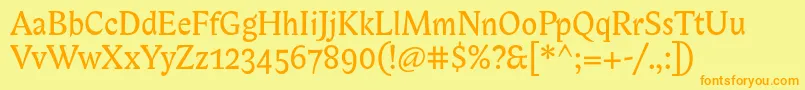 Biblonitc Font – Orange Fonts on Yellow Background