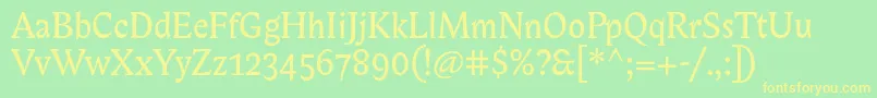 Biblonitc Font – Yellow Fonts on Green Background