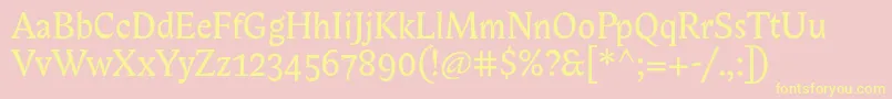 Biblonitc Font – Yellow Fonts on Pink Background