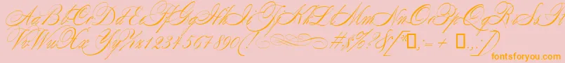 WolfgangAmadeusMozart Font – Orange Fonts on Pink Background