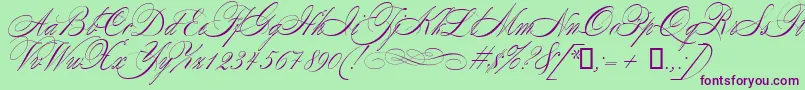 WolfgangAmadeusMozart Font – Purple Fonts on Green Background