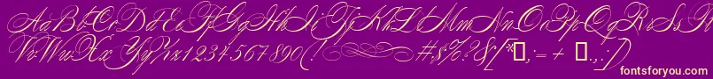 WolfgangAmadeusMozart Font – Yellow Fonts on Purple Background