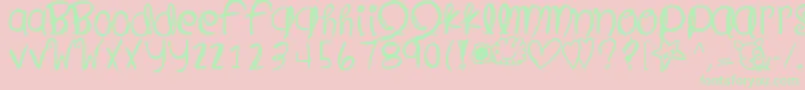 Cloudsandblue Font – Green Fonts on Pink Background