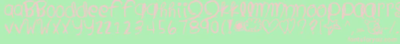 Cloudsandblue Font – Pink Fonts on Green Background