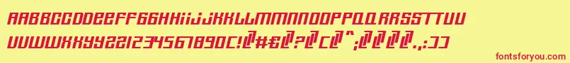 TristarNew-fontti – punaiset fontit keltaisella taustalla