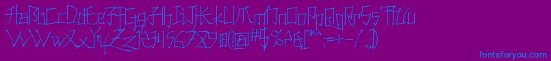 KonfuciuzThin Font – Blue Fonts on Purple Background