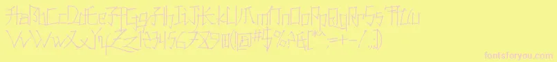 KonfuciuzThin Font – Pink Fonts on Yellow Background