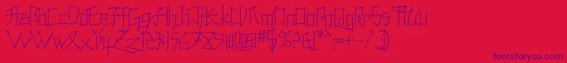 Fonte KonfuciuzThin – fontes roxas em um fundo vermelho
