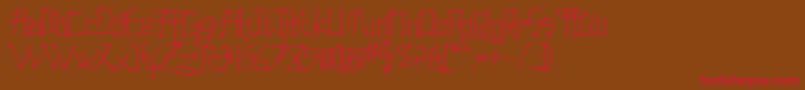KonfuciuzThin Font – Red Fonts on Brown Background