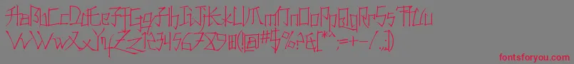 KonfuciuzThin Font – Red Fonts on Gray Background