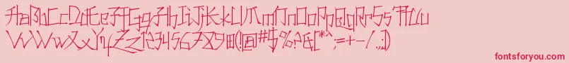 KonfuciuzThin Font – Red Fonts on Pink Background