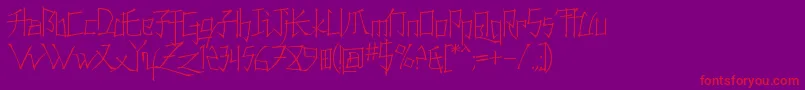 KonfuciuzThin Font – Red Fonts on Purple Background