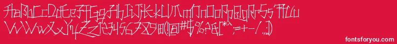 KonfuciuzThin-Schriftart – Weiße Schriften auf rotem Hintergrund