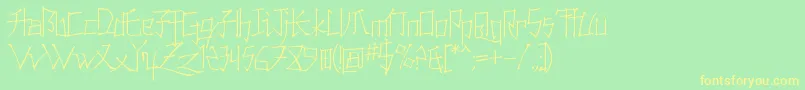 KonfuciuzThin Font – Yellow Fonts on Green Background