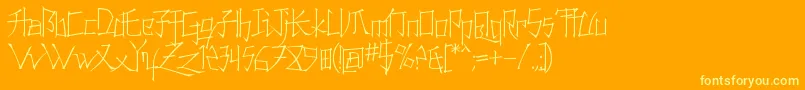 KonfuciuzThin Font – Yellow Fonts on Orange Background