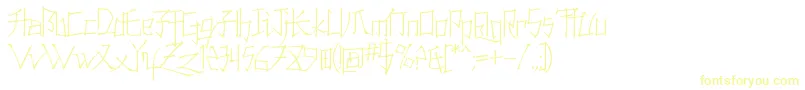 KonfuciuzThin Font – Yellow Fonts on White Background