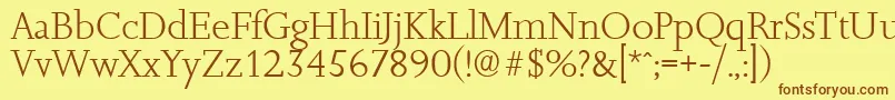 More about JessicaserialLightRegular Font JessicaserialLightRegular Font – Brown Fonts on Yellow Background