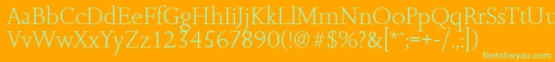 JessicaserialLightRegular-Schriftart – Grüne Schriften auf orangefarbenem Hintergrund