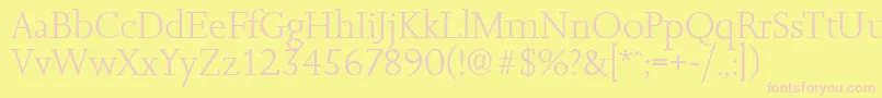 JessicaserialLightRegular-Schriftart – Rosa Schriften auf gelbem Hintergrund