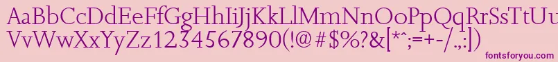 JessicaserialLightRegular Font – Purple Fonts on Pink Background