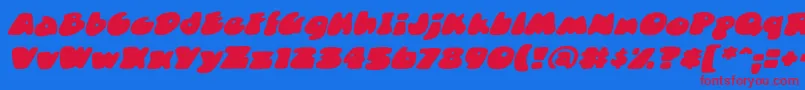 Czcionka DuncecapbbItal – czerwone czcionki na niebieskim tle