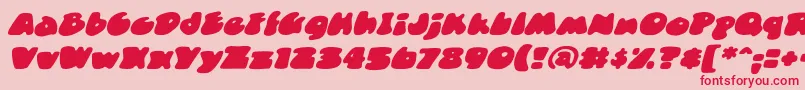 フォントDuncecapbbItal – ピンクの背景に赤い文字