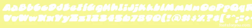 DuncecapbbItal Font – White Fonts on Yellow Background