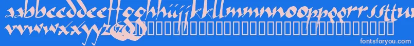 Arthur Font – Pink Fonts on Blue Background