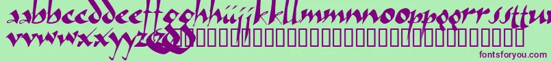 Arthur-fontti – violetit fontit vihreällä taustalla