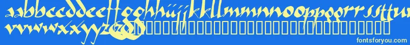 Arthur-fontti – keltaiset fontit sinisellä taustalla