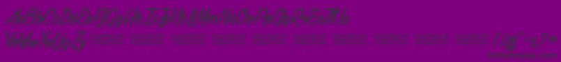 Gilliehilda-fontti – mustat fontit violetilla taustalla