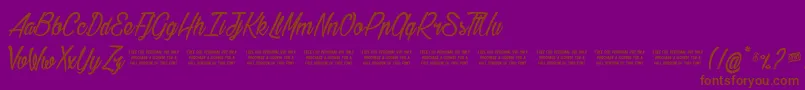 Gilliehilda-Schriftart – Braune Schriften auf violettem Hintergrund