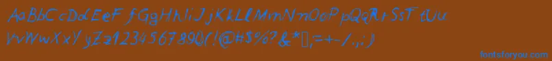 Leonards Font – Blue Fonts on Brown Background