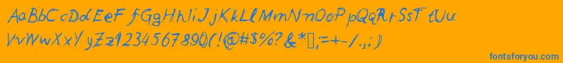 Leonards Font – Blue Fonts on Orange Background