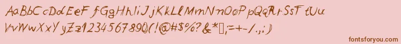 Leonards Font – Brown Fonts on Pink Background