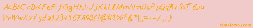 Leonards Font – Orange Fonts on Pink Background