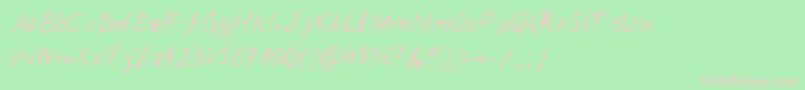 Leonards Font – Pink Fonts on Green Background