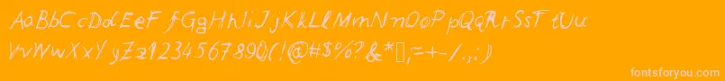 Leonards Font – Pink Fonts on Orange Background