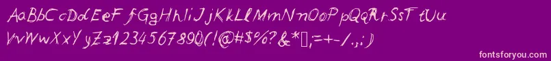 Leonards Font – Pink Fonts on Purple Background