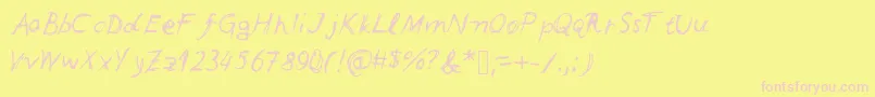 Leonards Font – Pink Fonts on Yellow Background