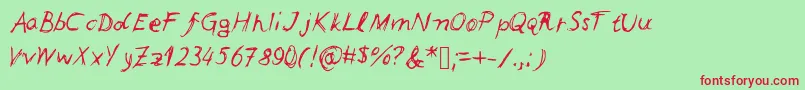 Leonards Font – Red Fonts on Green Background