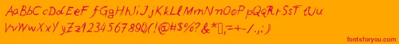 Leonards Font – Red Fonts on Orange Background