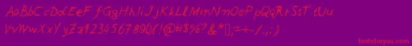 Leonards-Schriftart – Rote Schriften auf violettem Hintergrund