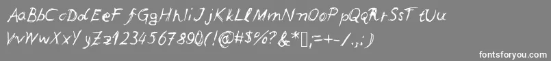 フォントLeonards – 灰色の背景に白い文字